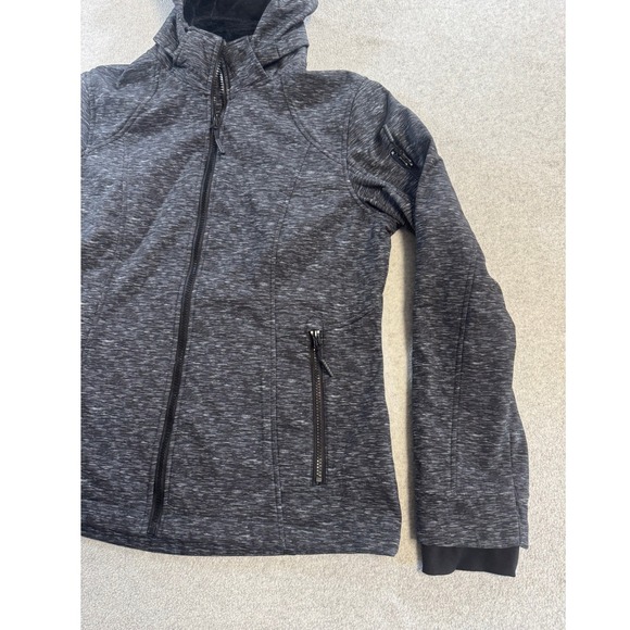 Free Country Softshell Jacket Women Size M Gray Excellent Fleece Lined Hooded